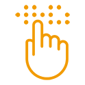 Icon of a finger touching a screen 