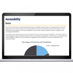 laptop with a screenshot from the accessibility course