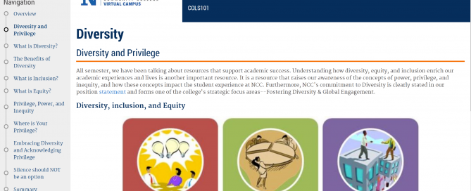 Part of the Diversity course at Northampton