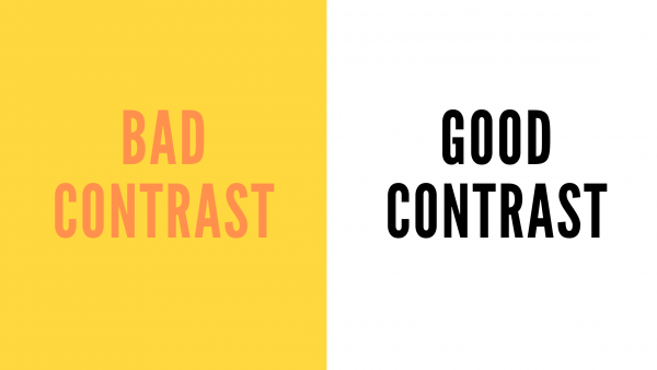 example of good versus bad contrast for accessibility