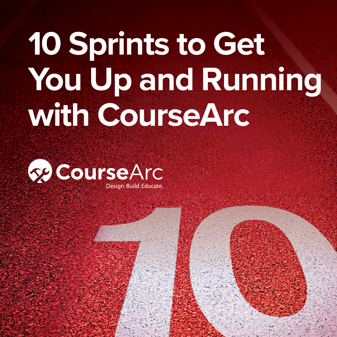 running track with text saying 10 sprints to get you up and running with CourseArc