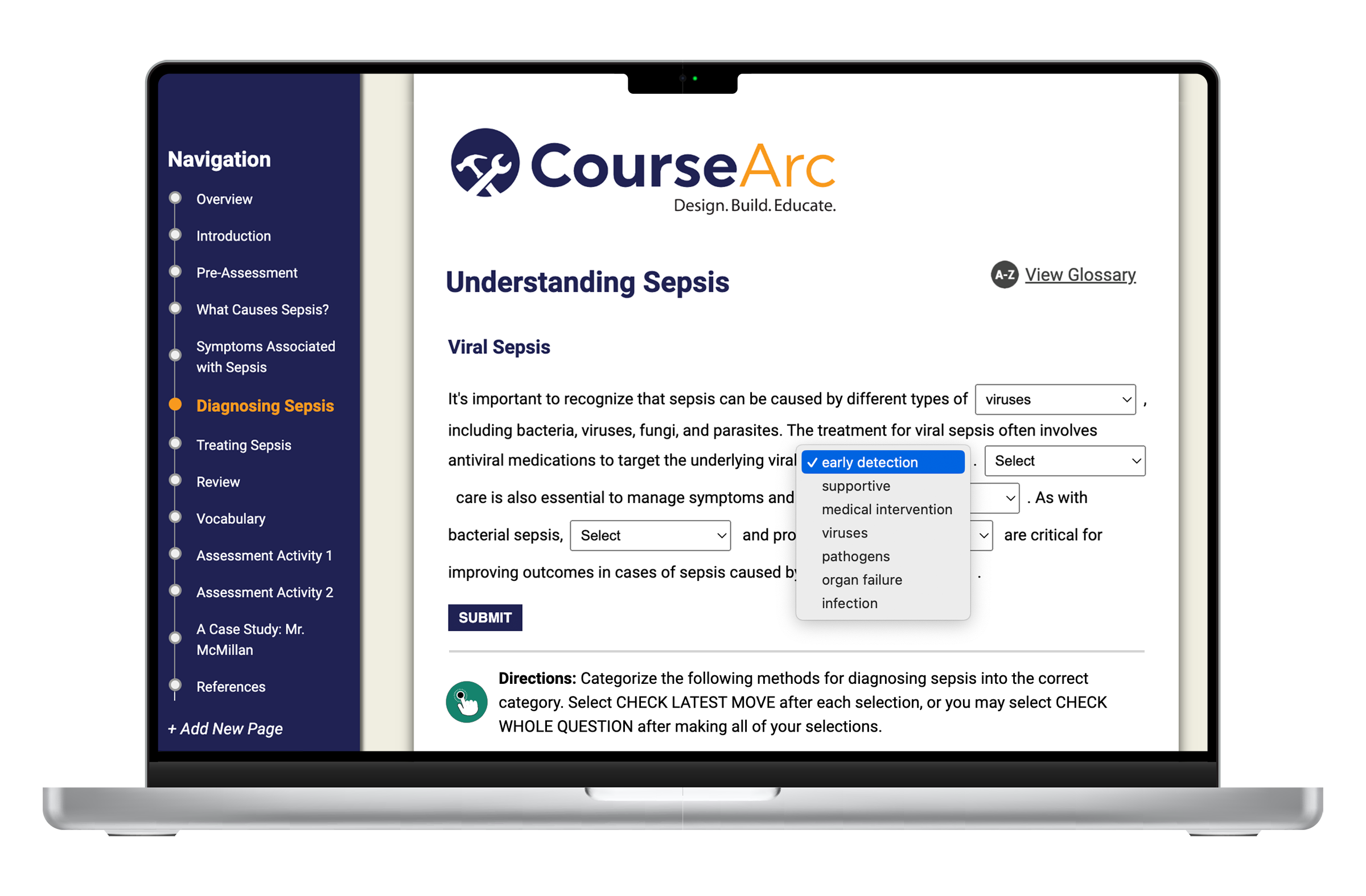 image of laptop showing Nursing NCLEX Prep content